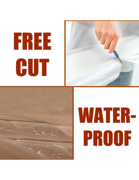 10 Lonas de Plástico Transparente Impermeable Cedolio 3.66x2.74m