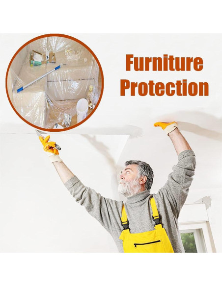 10 Lonas de Plástico Transparente Impermeable Cedolio 3.66x2.74m