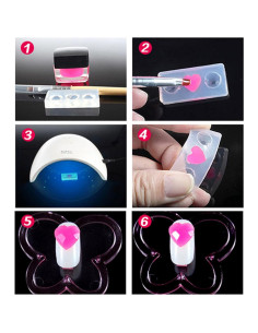 15 Moldes de Silicona Corazón Facetados para Uñas DIY unahtinr 2