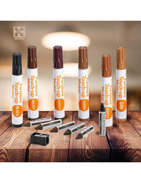 Katzco Set de 34 Marcadores de Madera para Reparación de Muebles