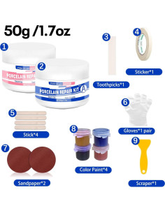 Kit de Reparación de Baño OOTDART 3.4oz Fibra de Vidrio Color 2