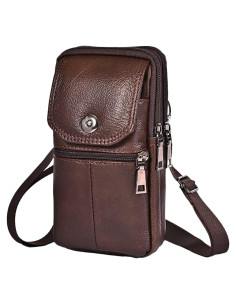 Funda de Cigarrillos de Cuero YIUWLMN Marrón Oscuro 19x11x6cm