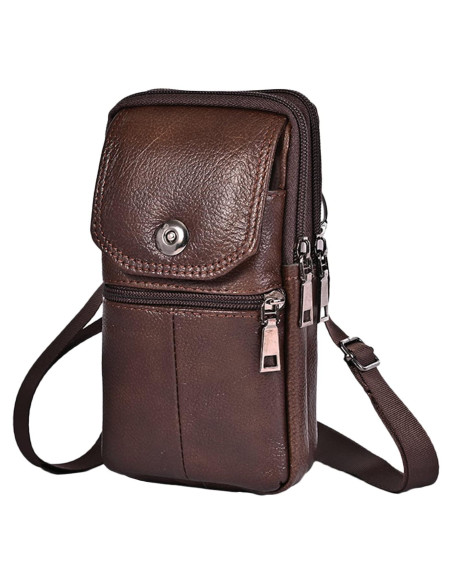 Funda de Cigarrillos de Cuero YIUWLMN Marrón Oscuro 19x11x6cm