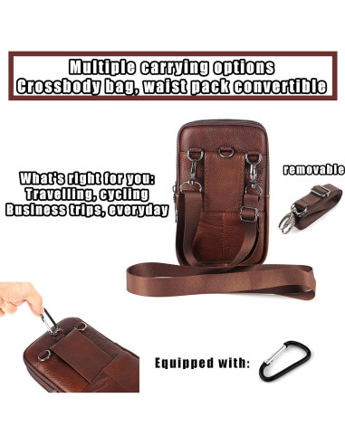 Funda de Cigarrillos de Cuero YIUWLMN Marrón Oscuro 19x11x6cm