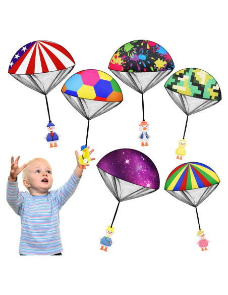 6 Juguetes Paracaídas Patos Voladores Xohny - Regalo Cumpleaños