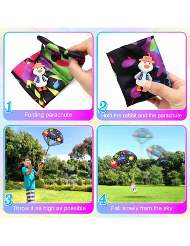 6 Juguetes Paracaídas Patos Voladores Xohny - Regalo Cumpleaños