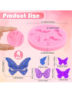 Moldes de Silicona para Chocolate Mariposa Gegraterwa - 4 Pcs 2