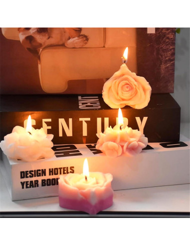 9 Moldes de Silicona para Velas Flores Aifong - 50 Mechas