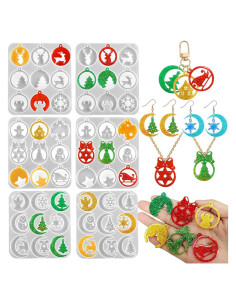 Juego de Moldes de Silicona ZQYSING para Pendientes de Navidad