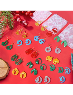 Juego de Moldes de Silicona ZQYSING para Pendientes de Navidad 2