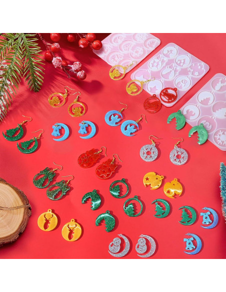 Juego de Moldes de Silicona ZQYSING para Pendientes de Navidad