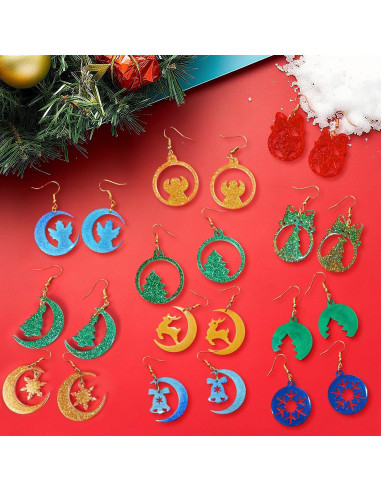 Juego de Moldes de Silicona ZQYSING para Pendientes de Navidad