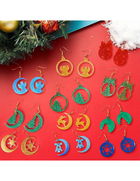 Juego de Moldes de Silicona ZQYSING para Pendientes de Navidad