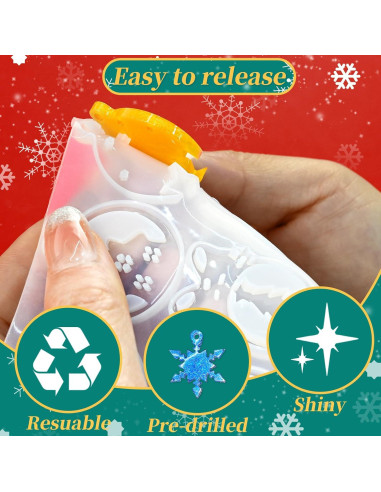 Juego de Moldes de Silicona ZQYSING para Pendientes de Navidad