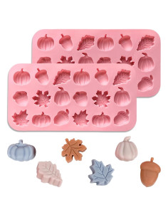 Molde de Silicona RIICFDD 2 Piezas Otoño 3D para Chocolate