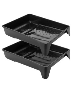 Bandeja de Pintura Bates - Paquete de 2, Plástico Negro 27.94x36.83 cm
