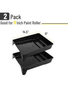 Bandeja de Pintura Bates - Paquete de 2, Plástico Negro 27.94x36.83 cm 2