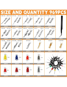Kit de Conectores Automotrices Aopule 969 Piezas Terminales 2