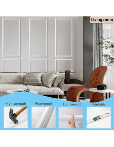 Kit de Molduras de Pared Autoadhesivas TRAIN2 ART 6 Juegos 61x137 cm