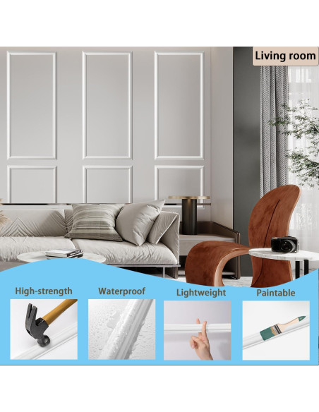 Kit de Molduras de Pared Autoadhesivas TRAIN2 ART 6 Juegos 61x137 cm