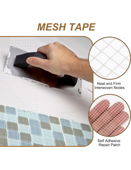 Cinta de Reparación de Yeso PATIKIL 15 cm x 30 m Fibra de Vidrio