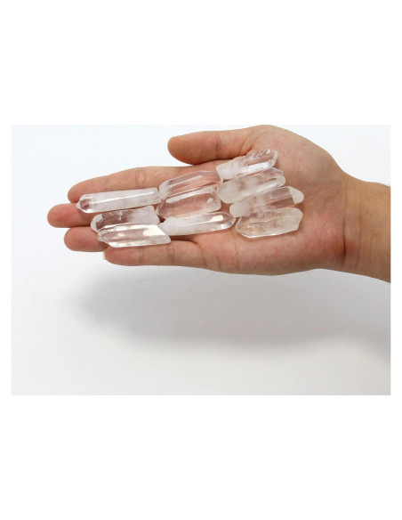 10 Cristales de Cuarzo Claro Natural Pulidos 3.81-5.08 cm Brasil