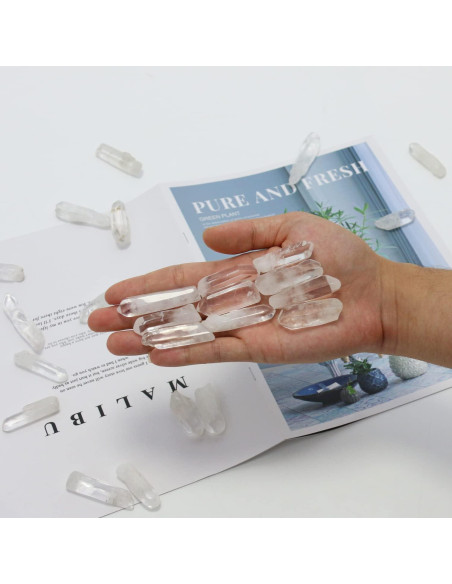 10 Cristales de Cuarzo Claro Natural Pulidos 3.81-5.08 cm Brasil