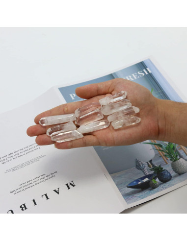 10 Cristales de Cuarzo Claro Natural Pulidos 3.81-5.08 cm Brasil