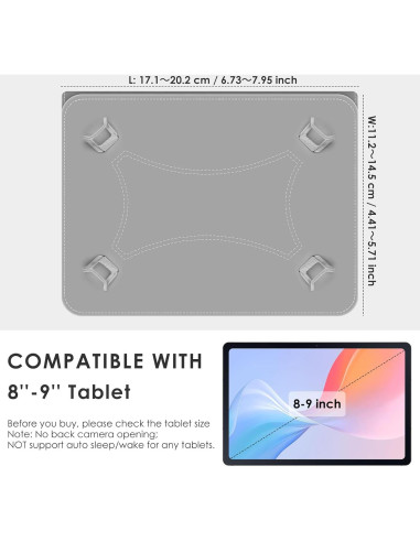 Funda Universal para Tableta 8-8.9" DETUOSI Cuero PU Azul