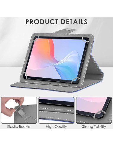 Funda Universal para Tableta 8-8.9" DETUOSI Cuero PU Azul