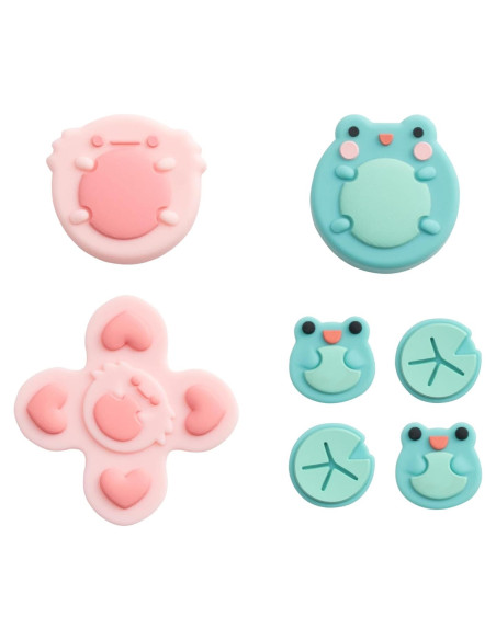 Conjunto de Tapas de Botones GeekShare para Switch - Rana y Axolote
