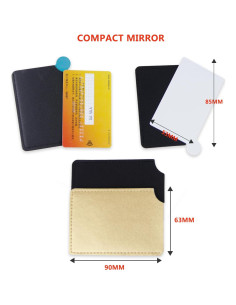 Espejo de Bolsillo Abvsdu 2 Pcs Acero Inoxidable Negro Compacto 2