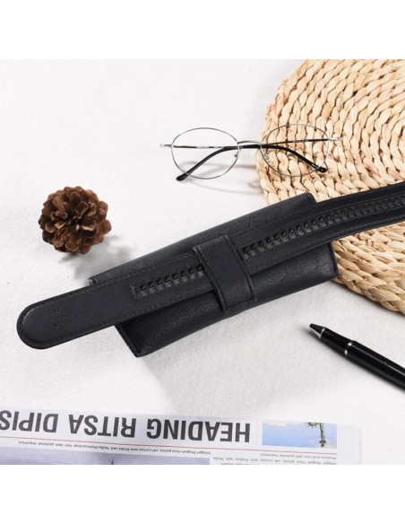 Caja de Gafas de PU de Cuero Negra para Cintura Andy's Orchids