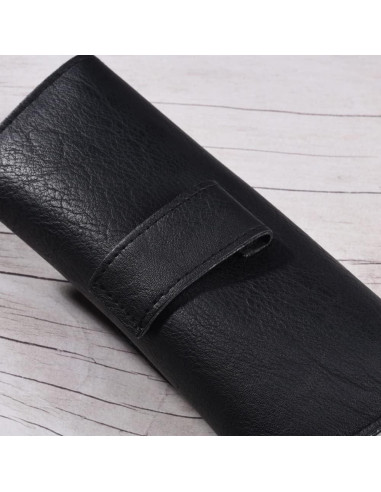 Caja de Gafas de PU de Cuero Negra para Cintura Andy's Orchids