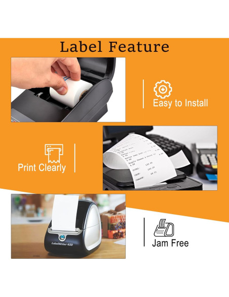 Rollos de Papel Térmico NineLeaf 3x 102mm x 29.3m para Brother