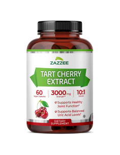 Extracto de Cereza Ácida 10:1 Zazzee 3000 mg 60 Cápsulas Veganas