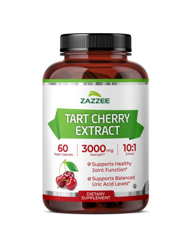 Extracto de Cereza Ácida 10:1 Zazzee 3000 mg 60 Cápsulas Veganas