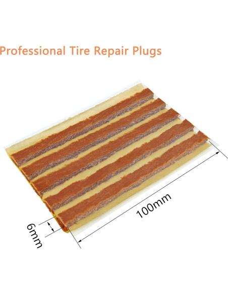 Cuerdas de Reparación de Neumáticos ZERINT 30pcs 6x100mm Marrón