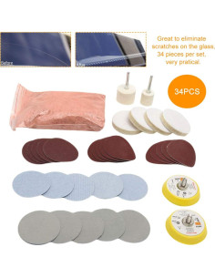 Kit de Pulido de Vidrio WOOPOWER 34 Piezas - Reparación de Rayones 2