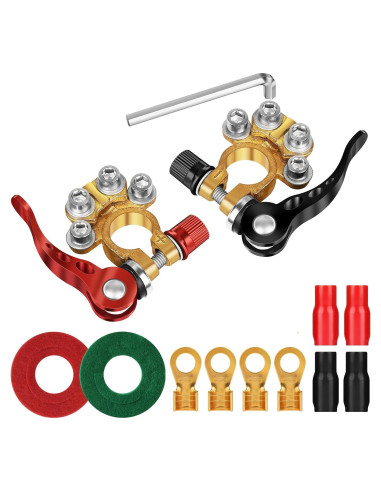 Conectores de terminal de batería Zrigiwr 2 piezas cobre puro