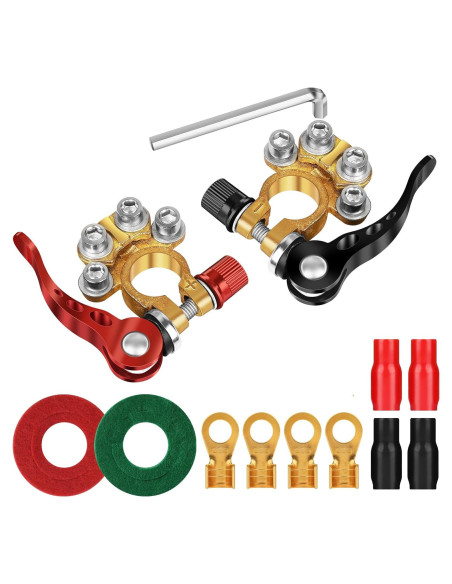 Conectores de terminal de batería Zrigiwr 2 piezas cobre puro