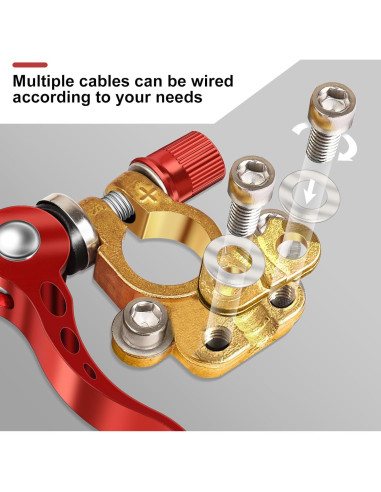 Conectores de terminal de batería Zrigiwr 2 piezas cobre puro