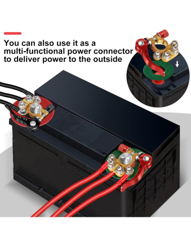 Conectores de terminal de batería Zrigiwr 2 piezas cobre puro