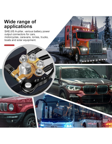 Conectores de terminal de batería Zrigiwr 2 piezas cobre puro