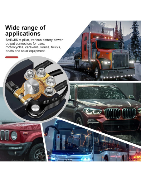 Conectores de terminal de batería Zrigiwr 2 piezas cobre puro