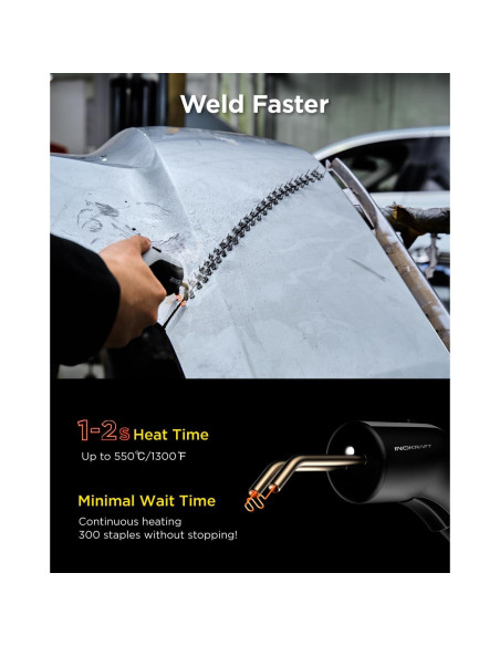 InoKraft Kit Soldador de Plástico Inalámbrico con 500 Grapas