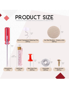 Kit de Reparación de Techo de Auto Hilitchi 152 Piezas Beige 2