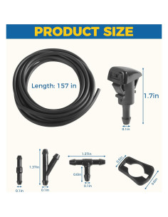 Kit de Manguera de Lavado de Parabrisas UBOG 22 Piezas 3.96m 2
