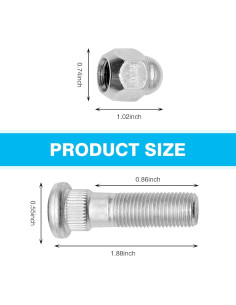 Kit de 4 PZS Rueda y Tuerca de Llanta Dogary M12 x 1.25 2