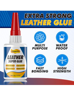 Pegamento para Cuero GleamGlee 35 g - Ultra Fuerte y Transparente 2